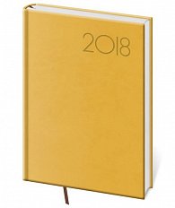 Diář 2018 - Print/denní A5/žlutá