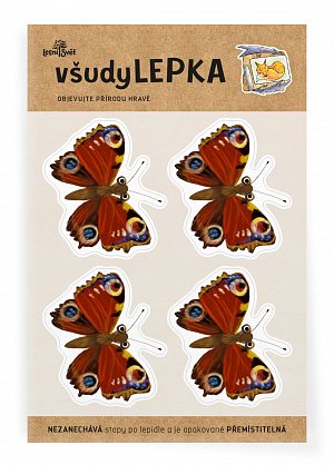 všudyLEPKA vel. 1 -019 - Babočka paví oko 4x
