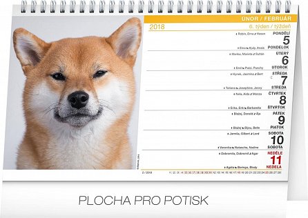 Náhled Kalendář stolní 2018 - Psi – Psy CZ/SK, 23,1 x 14,5 cm