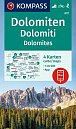 Dolomity 1:35 000 / sada 4 turistických map KOMPASS 672, 1.  vydání