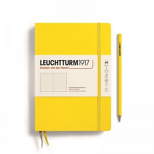 Leuchtturm1917 Zápisník Lemon Medium A5 tečkovaný