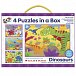 4 Puzzle v krabici - Dinosauøi