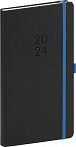 Diář 2024: Nox - černýmodrý, kapesní, 9 × 15,5 cm