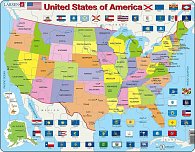 Puzzle MAXI - Mapa USA - jednotlivé státy, hlavní města/48 dílků