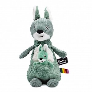 Ptipotos Plyšový klokan Allezou zelený (máma s miminkem) 33 cm