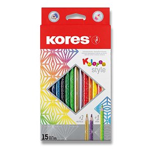 Kores Style trojhranné pastelky 15 barev