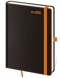 Týdenní diář 2026 B6 Black Orange s poutkem