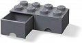 Úložný box LEGO s šuplíky 8 - tmavě šedý