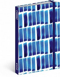 Diář 2018 - Modré pruhy, týdenní, 10,5 x 15,8 cm