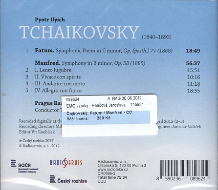 Náhled Čajkovskij: Fatum / Manfred - CD