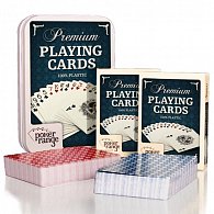 Premium Poker 2x balíček karet v kovové krabičce