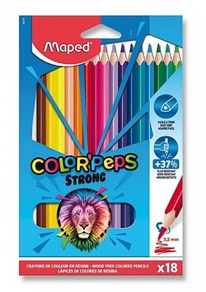 Maped - Bezdřevé pastelky Color´Peps Strong 18 ks