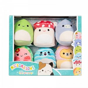 Squishmallows Micromallows 6-Pack Lev, Dinosaur, Kvajáva, Hříbek, Drak, Tuleň 6 cm