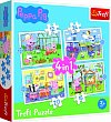 Trefl Puzzle Peppa Pig - Vzpomínky na prázdniny 4v1 (12,15,20,24 dílků)