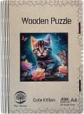 Dřevěné puzzle/Kotě A4