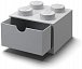 Úložný box LEGO stolní 4 se zásuvkou - šedý