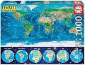 Puzzle svítící Mapa světa 1000 dílků