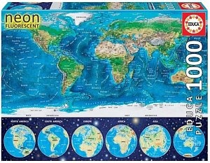 Puzzle svítící Mapa světa 1000 dílků