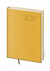 Diář 2017 - Print/denní A5 žlutá