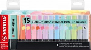 Zvýrazňovač STABILO BOSS ORIGINAL Pastel 15 ks