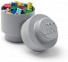 Úložný box LEGO kulatý - šedý
