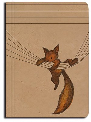 Notes linkovaný A6 kraft Veverka