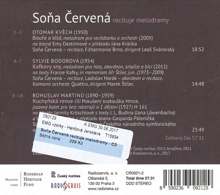 Náhled Soňa Červená recituje melodramy - CD