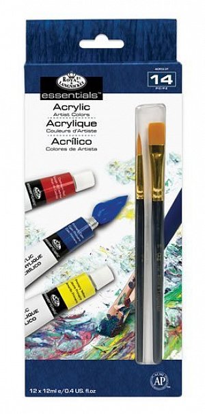 Royal & Langnickel Akrylové barvy ARTIST 12x12ml + 2 štětce