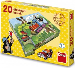Krtek a dopravní prostředky - Dřevěné kostky 20 ks