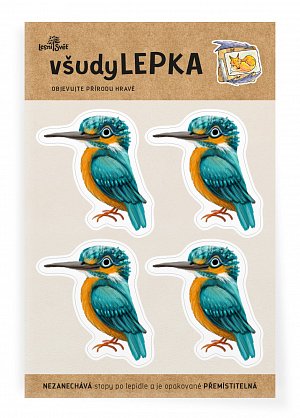 všudyLEPKA vel. 1 -021 - Ledňáček 4x