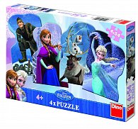 Puzzle 4x54 dílků Frozen a přátelé