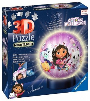 3D Puzzle-Ball: Gabby’s Dollhouse 72 dílků (noční edice)