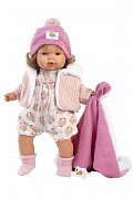Llorens 38572 LOLA - realistická panenka se zvuky a měkkým látkovým tělem - 38 cm