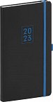 Diář 2023: Nox - černý/modrý, kapesní, 9 × 15,5 cm