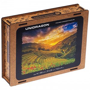 Unidragon dřevěné puzzle - Rýžové pole velikost S