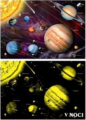 Puzzle svítící Sluneční soustava 1000 dílků
