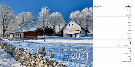 Náhled Kalendář 2021 - Šumava stolní dvoutýdenní