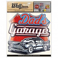 Wall decor Retro Dads Garage - samolepící dekorace 30,5x38 cm