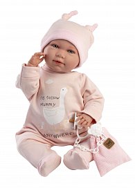 Llorens 74108 NEW BORN - realistická panenka miminko se zvuky a měkkým látkovým tělem - 42 cm