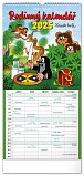 Kalendář 2025 nástěnný: Rodinný, plánovací Krteček, 21 × 42 cm