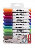 Kores K-MARKER Popisovač na bílé tabule, kulatý hrot 3 mm, mix 10 barev