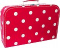 Kufřík červený s bílými puntíky 35 cm