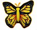 Svítící polštář motýl, černo-žlutý