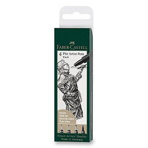 Faber - Castell Popisovač Pitt Artist Pen - černá(S,F,M,B) 4 ks