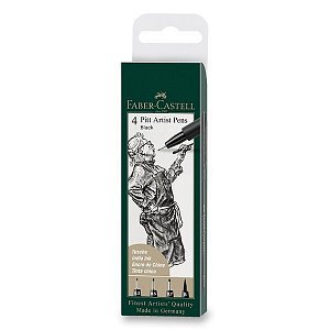 Faber - Castell Popisovač Pitt Artist Pen - černá(S,F,M,B) 4 ks