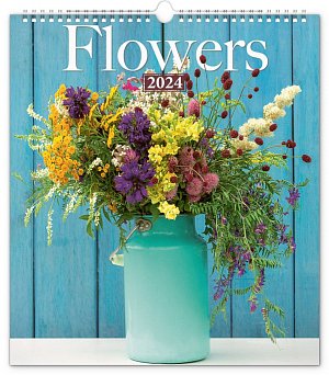 Nástěnný kalendář Květiny 2024, 30 × 34 cm DE