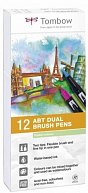 Tombow Oboustranný štětcový fix ABT - Pastels 12 ks