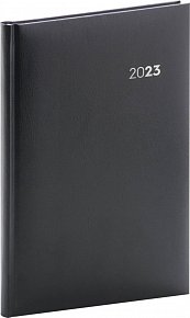 Diář 2023: Balacron - černý, týdenní, 15 × 21 cm