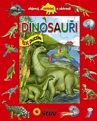 Dinosauři II - 8x puzzle, objevuj, skládej a obkresli 
