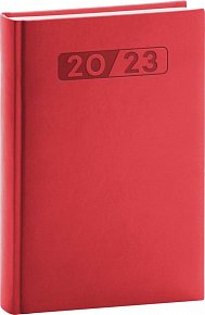 Diář 2023: Aprint - červený, denní, 15 × 21 cm